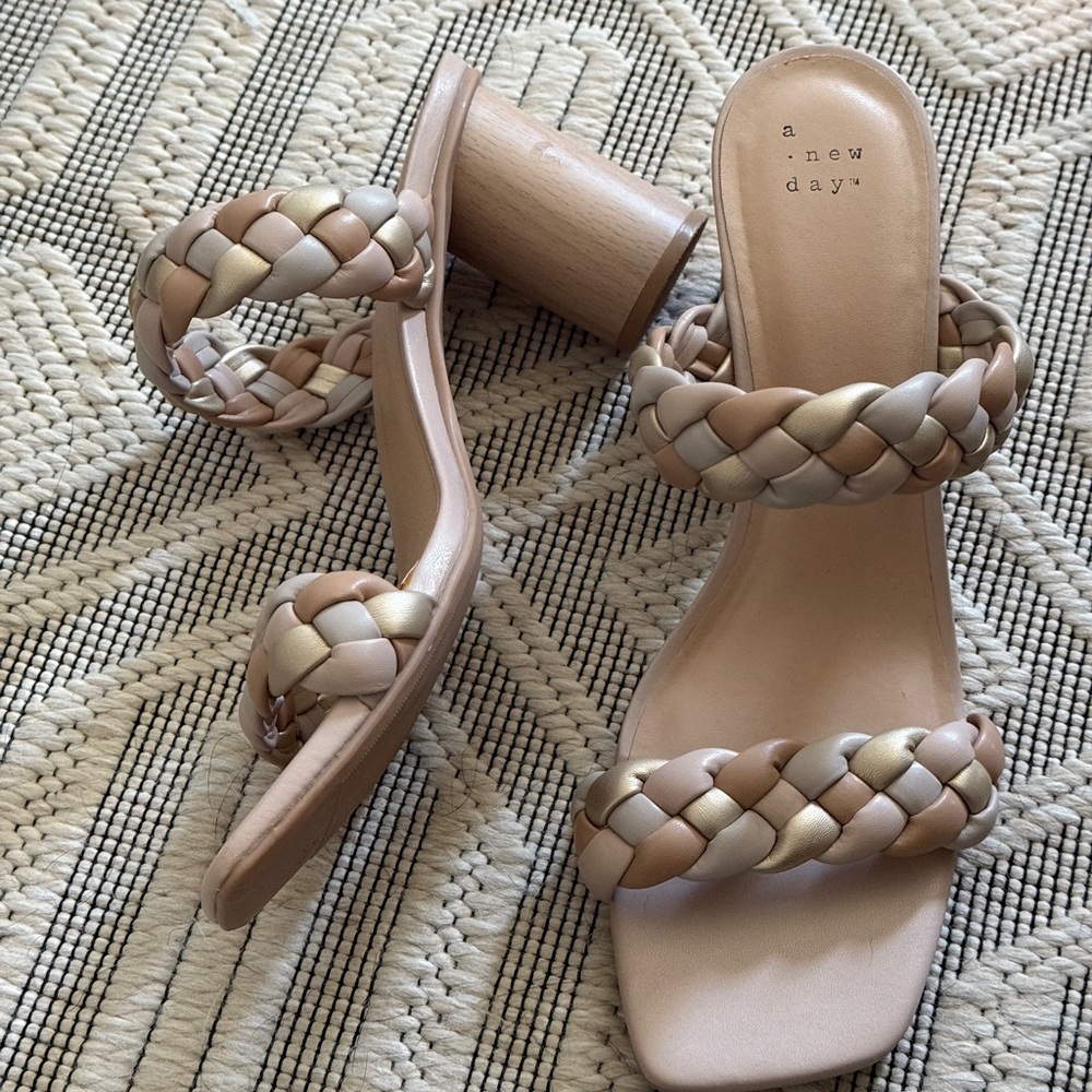 A New Day braided neutral heels